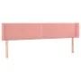Pink velvet headboard 183x16x78/88 cm by , Headboards and footboards - Ref: Foro24-3118693, Price: 63,39 €, Discount: %