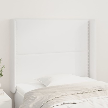 Kopfteil mit Ohren aus weißem Kunstleder, 83x16x118/128 cm von , Kopf- und Fußteile - Ref: Foro24-3119513, Preis: 68,78 €, Ra...