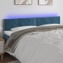 LED-Kopfteil aus dunkelblauem Samt, 200 x 5 x 78/88 cm von , Kopf- und Fußteile - Ref: Foro24-3121542, Preis: 57,95 €, Rabatt: %