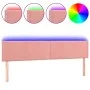 Pink velvet headboard with LED 180x5x78/88 cm by , Headboards and footboards - Ref: Foro24-3121537, Price: 59,57 €, Discount: %
