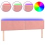 Rosa Samtkopfteil mit LED 180x5x78/88 cm von , Kopf- und Fußteile - Ref: Foro24-3121537, Preis: 53,81 €, Rabatt: %