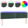 Cabecero con LED de terciopelo verde oscuro 180x5x78/88 cm de , Cabeceros y pies de cama - Ref: Foro24-3121535, Precio: 64,23...
