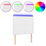 Headboard with LED lights white synthetic leather 90x5x118/128 cm by , Headboards and footboards - Ref: Foro24-3122363, Price...