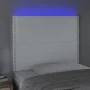 Headboard with LED lights white synthetic leather 90x5x118/128 cm by , Headboards and footboards - Ref: Foro24-3122363, Price...