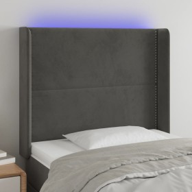 Dark gray velvet headboard with LED 93x16x118/128 cm by , Headboards and footboards - Ref: Foro24-3123945, Price: 67,72 €, Di...
