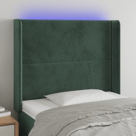 LED-Kopfteil aus dunkelgrünem Samt, 103 x 16 x 118/128 cm von , Kopf- und Fußteile - Ref: Foro24-3123953, Preis: 84,24 €, Rab...