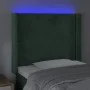 Cabecero con LED de terciopelo verde oscuro 103x16x118/128 cm de , Cabeceros y pies de cama - Ref: Foro24-3123953, Precio: 90...