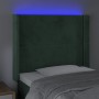 LED-Kopfteil aus dunkelgrünem Samt, 103 x 16 x 118/128 cm von , Kopf- und Fußteile - Ref: Foro24-3123953, Preis: 84,24 €, Rab...