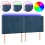 LED-Kopfteil aus dunkelblauem Samt, 183 x 16 x 118/128 cm von , Kopf- und Fußteile - Ref: Foro24-3123972, Preis: 110,40 €, Ra...