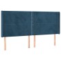 LED-Kopfteil aus dunkelblauem Samt, 183 x 16 x 118/128 cm von , Kopf- und Fußteile - Ref: Foro24-3123972, Preis: 110,40 €, Ra...