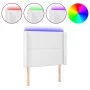Headboard with LED white synthetic leather 93x16x118/128 cm by , Headboards and footboards - Ref: Foro24-3123987, Price: 92,9...