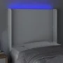 Headboard with LED white synthetic leather 93x16x118/128 cm by , Headboards and footboards - Ref: Foro24-3123987, Price: 92,9...