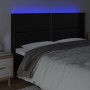 Kopfteil mit LED aus schwarzem Kunstleder 183x16x118/128 cm von , Kopf- und Fußteile - Ref: Foro24-3124010, Preis: 109,09 €, ...