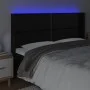 Kopfteil mit LED aus schwarzem Kunstleder 183x16x118/128 cm von , Kopf- und Fußteile - Ref: Foro24-3124010, Preis: 107,79 €, ...
