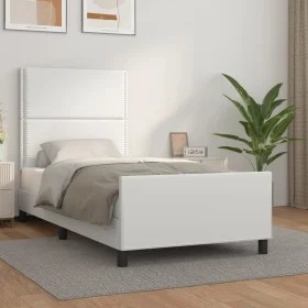 Bed frame with headboard white synthetic leather 80x200cm by , Beds and slatted bases - Ref: Foro24-3125477, Price: 150,39 €,...