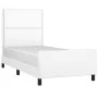 Bed frame with headboard white synthetic leather 80x200cm by , Beds and slatted bases - Ref: Foro24-3125477, Price: 150,39 €,...