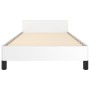 Bettgestell mit Kopfteil aus weißem Kunstleder 80x200cm von , Betten und Lattenroste - Ref: Foro24-3125477, Preis: 135,68 €, ...