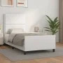 Bed frame with headboard white synthetic leather 90x200cm by , Beds and slatted bases - Ref: Foro24-3125489, Price: 165,44 €,...
