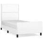 Bed frame with headboard white synthetic leather 90x200cm by , Beds and slatted bases - Ref: Foro24-3125489, Price: 165,44 €,...