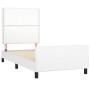 Bettgestell mit Kopfteil aus weißem Kunstleder 90x200cm von , Betten und Lattenroste - Ref: Foro24-3125489, Preis: 176,15 €, ...
