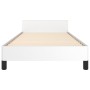 Bettgestell mit Kopfteil aus weißem Kunstleder 90x200cm von , Betten und Lattenroste - Ref: Foro24-3125489, Preis: 176,15 €, ...