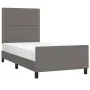 Bed frame with headboard gray synthetic leather 80x200 cm by , Beds and slatted bases - Ref: Foro24-3125480, Price: 135,42 €,...