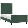 Dark green velvet bed frame with headboard 100x200 cm by , Beds and slatted bases - Ref: Foro24-3125681, Price: 142,53 €, Dis...
