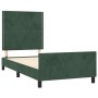 Dark green velvet bed frame with headboard 100x200 cm by , Beds and slatted bases - Ref: Foro24-3125681, Price: 142,53 €, Dis...