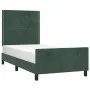 Dark green velvet bed frame with headboard 90x190 cm by , Beds and slatted bases - Ref: Foro24-3125669, Price: 137,12 €, Disc...