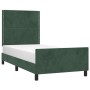 Estructura cama con cabecero terciopelo verde oscuro 90x190 cm de , Camas y somieres - Ref: Foro24-3125669, Precio: 124,68 €,...