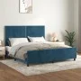 Dark blue velvet bed frame with headboard 180x200 cm by , Beds and slatted bases - Ref: Foro24-3125712, Price: 224,66 €, Disc...