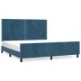 Dark blue velvet bed frame with headboard 180x200 cm by , Beds and slatted bases - Ref: Foro24-3125712, Price: 224,66 €, Disc...