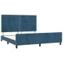 Dark blue velvet bed frame with headboard 180x200 cm by , Beds and slatted bases - Ref: Foro24-3125712, Price: 224,66 €, Disc...