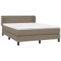 Box spring bed with taupe gray fabric mattress 140x190 cm by , Beds and slatted bases - Ref: Foro24-3126081, Price: 452,09 €,...