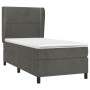Box spring bed with dark gray velvet mattress 90x190 cm by , Beds and slatted bases - Ref: Foro24-3129124, Price: 328,64 €, D...