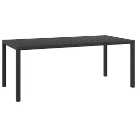 Black aluminum and WPC garden table 185x90x74 cm by vidaXL, Garden tables - Ref: Foro24-42792, Price: 278,76 €, Discount: %