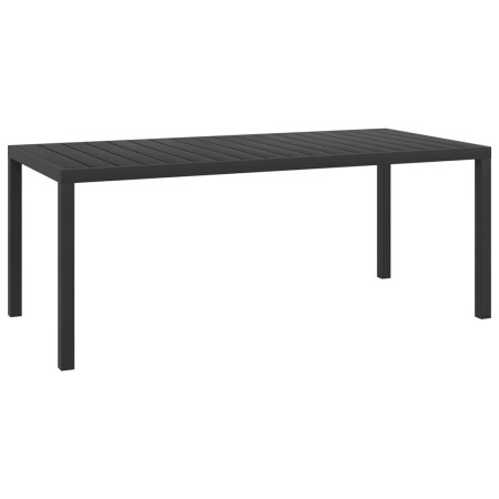 Black aluminum and WPC garden table 185x90x74 cm by vidaXL, Garden tables - Ref: Foro24-42792, Price: 276,76 €, Discount: %