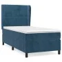Box spring bed with dark blue velvet mattress 100x200 cm by , Beds and slatted bases - Ref: Foro24-3129139, Price: 344,68 €, ...
