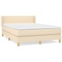 Box spring bed with cream fabric mattress 140x190 cm by , Beds and slatted bases - Ref: Foro24-3130110, Price: 414,98 €, Disc...