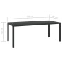 Black aluminum and WPC garden table 185x90x74 cm by vidaXL, Garden tables - Ref: Foro24-42792, Price: 276,76 €, Discount: %