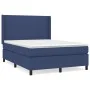 Cama box spring con colchón tela azul 140x190 cm de , Camas y somieres - Ref: Foro24-3131271, Precio: 510,57 €, Descuento: %