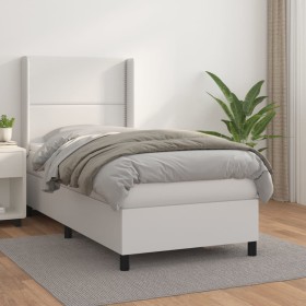 Cama box spring con colchón cuero sintético blanco 90x190 cm de , Camas y somieres - Ref: Foro24-3132412, Precio: 375,51 €, D...