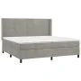 Box spring bed with light gray velvet mattress 200x200 cm by , Beds and slatted bases - Ref: Foro24-3132639, Price: 595,83 €,...
