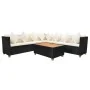 5-teiliges Gartenmöbel-Set und schwarze synthetische Rattankissen von vidaXL, Gartensets - Ref: Foro24-42997, Preis: 759,88 €...