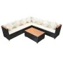 5-teiliges Gartenmöbel-Set und schwarze synthetische Rattankissen von vidaXL, Gartensets - Ref: Foro24-42997, Preis: 759,88 €...