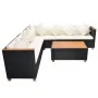 5-teiliges Gartenmöbel-Set und schwarze synthetische Rattankissen von vidaXL, Gartensets - Ref: Foro24-42997, Preis: 759,88 €...