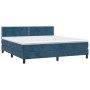 Cama box spring colchón y LED terciopelo azul oscuro 180x200 cm de , Camas y somieres - Ref: Foro24-3134361, Precio: 529,87 €...
