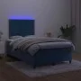 Box spring bed with mattress and LED dark blue velvet 120x200 cm by , Beds and slatted bases - Ref: Foro24-3136057, Price: 42...
