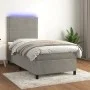Cama box spring colchón y LED terciopelo gris claro 90x200 cm de , Camas y somieres - Ref: Foro24-3136041, Precio: 301,04 €, ...