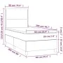 Box spring bed with mattress and LED light gray velvet 90x200 cm by , Beds and slatted bases - Ref: Foro24-3136041, Price: 30...